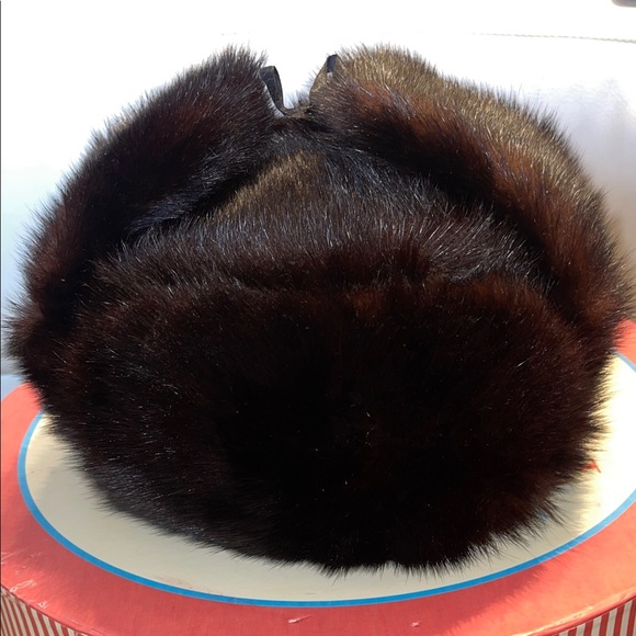 Unique Vintage Dark Brown Fur Hat (Bonus Gift at Full price Purchase)